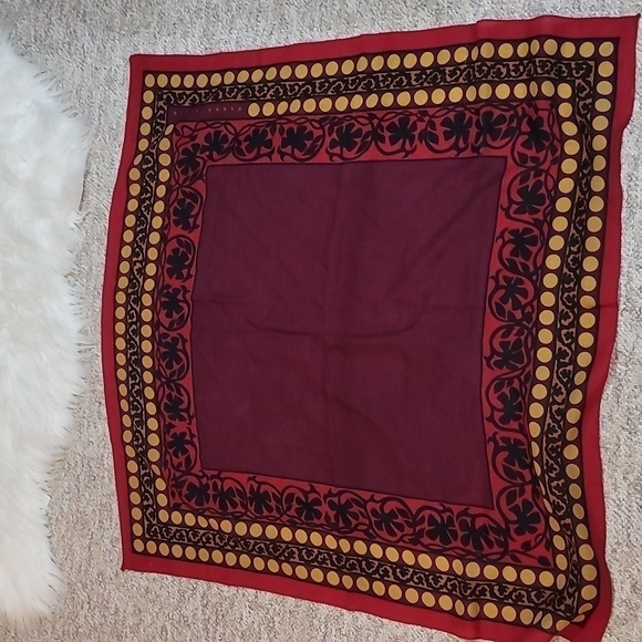 Perry Ellis Vintage Bohemian 90's Red Scarf - Picture 3 of 5